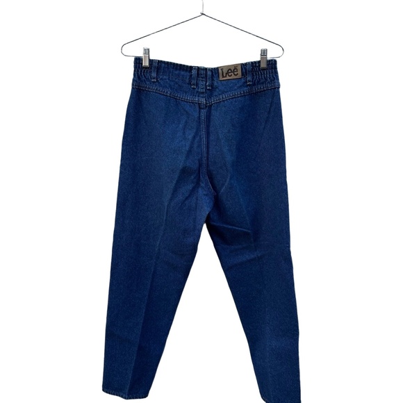 Vintage Lee Womens Jeans Size 12 High Rise USA Made Elastic Waist Denim - Picture 3 of 13